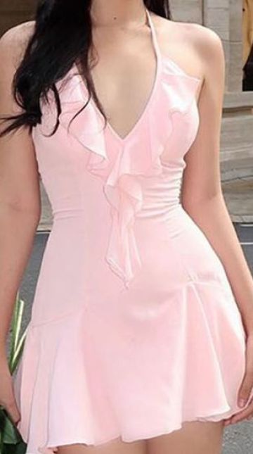 Women Ruffle Details Dress