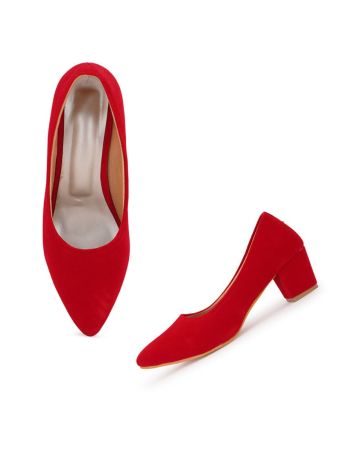 STYLE SHOES, Chunky Heeled Shoes with Suede Upper