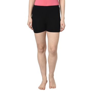 ESPRESSO Women's Viscose Shorts for Under Dresses-Black-M
