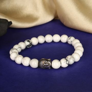White Howlite Buddha Bracelet