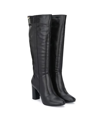 DELIZE,Cone-Heeled Knee-Length Boots with Zip Closure