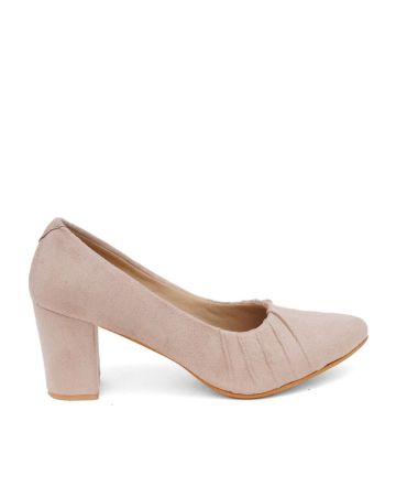 RETRO WALK, Pointed-Toe Block Heeled Shoes