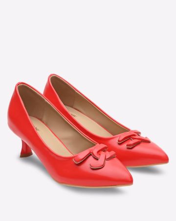 FYRE ROSE, Pointed-Toe Pumps with Metal Accent