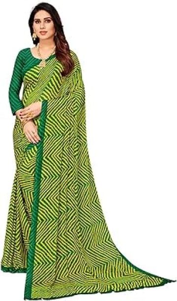 Women's Laheriya Printed Chiffon Saree with Blouse
