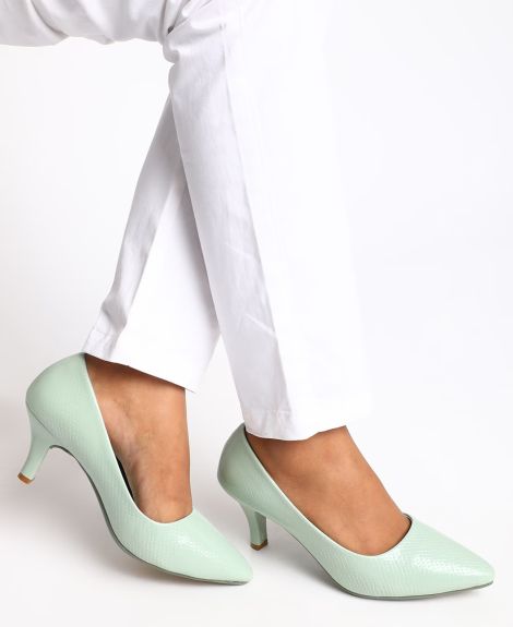 MARC LOIRE, Reptilian Pattern Kitten Heeled Pumps