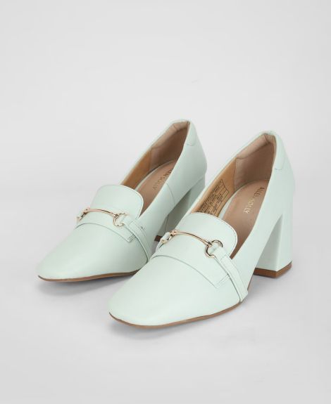 ALLEN SOLLY, Women Round-Toe Pumps woth Metal Accent