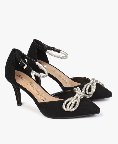 FIONI BY PAYLESS, Embellished Ankle-Strap Stilettos