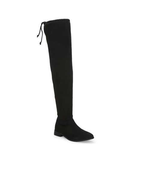 TRUFFLE COLLECTION,Suede Knee-Length Boots with Toggle Fastening