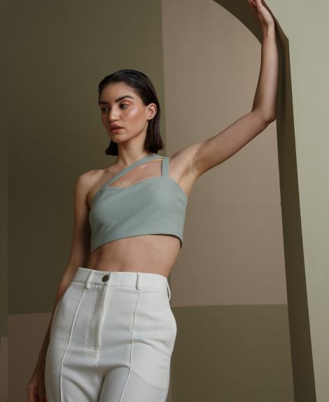 The Dapper Lady, Solid Crop Top