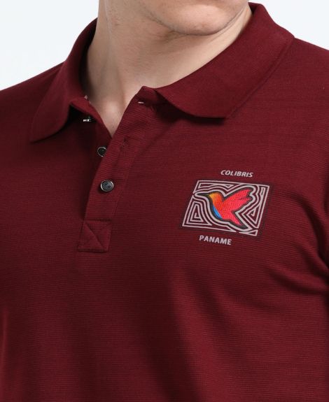 Stylesmyth Printed Chenille Knit Polo Half-Sleeve T-Shirt Wineberry