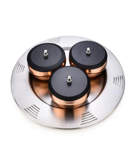 FNS Orbit Stainless Steel Serving Set for Snacks, Dry Fruits, Dessert (Rose Gold)