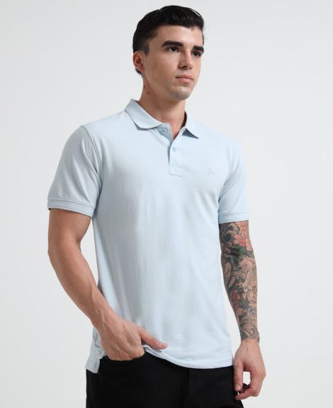 BASIC POLO TSHIRT PALE SLATE
