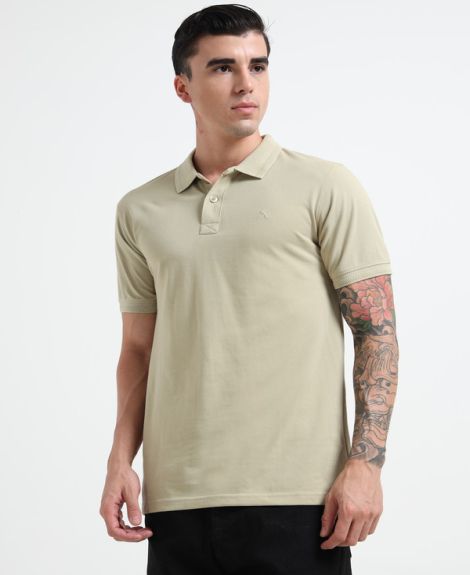BASIC POLO TSHIRT PALE TAUPE