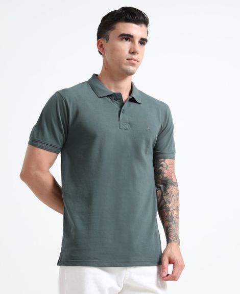 BASIC POLO TSHIRT IRIDIUM