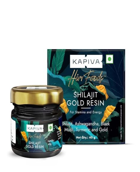 Kapiva Shilajit/Shilajeet Gold Resin - 40g | Super Saver Pack | 500mg/Serving | 80 Servings | Boost Muscle Growth & Stamina | Contains 24 Carat Gold | 100% Ayurvedic