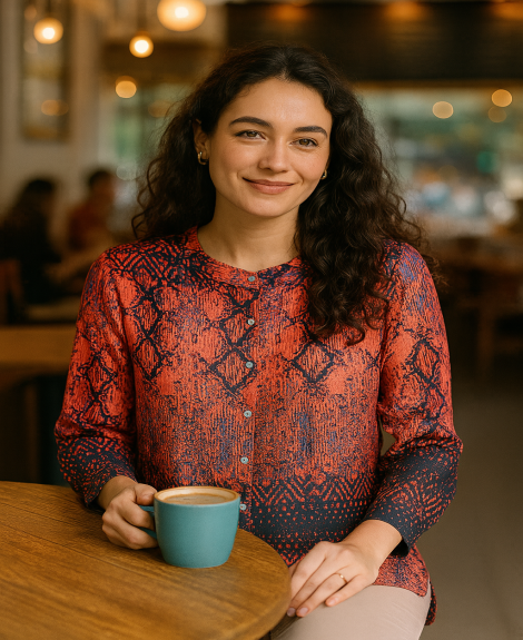 ORANGE SNAKE BUTTON DOWN SHIRT - Orange Snake