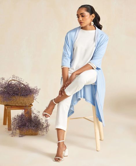 POWDER BLUE OVERALL SHRUG