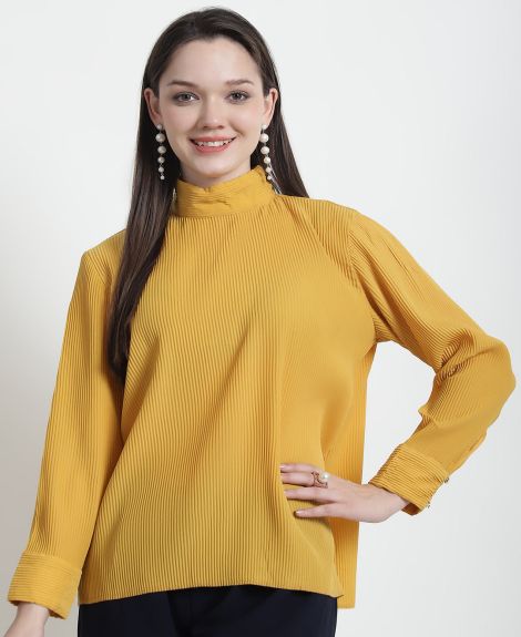 MUSTARD TULE TOP