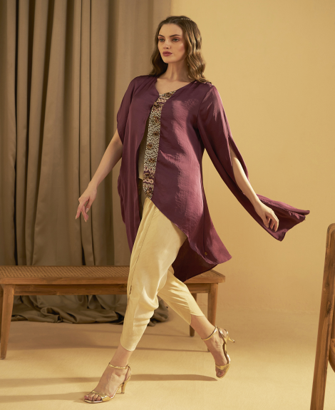 PLUM/LIGHT GOLD CHARLES TUNIC