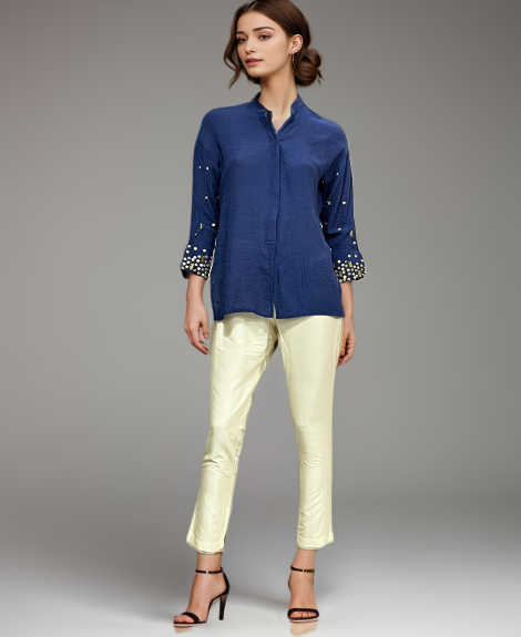 NAVY SPARKLE BREEZE SHIRT