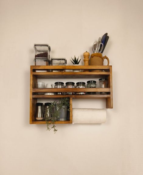 IKIRU Eleanor Wooden Kitchen Storage Rack | Multipurpose Wooden Dish Rack