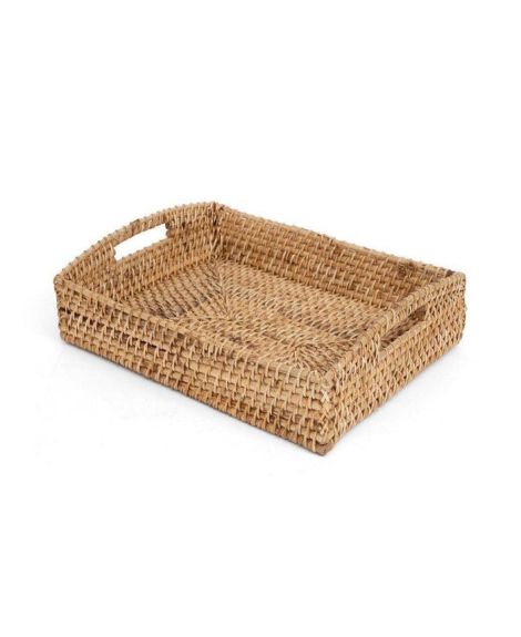 IKIRU Rattan Multipurpose Rectangular Organiser Tray- Eco Friendly