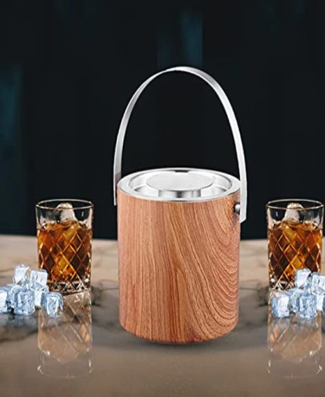 FnS Stainless Steel Ice Bucket (Wooden)