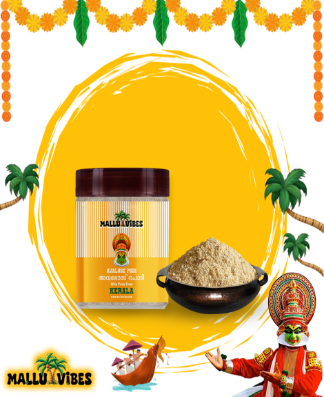 Mallu Vibes Kerala Avalose Podi | Traditional Roasted Rice Flour & Coconut Snack (300g)