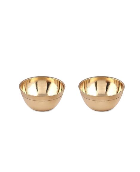 Uphaar Shala Kitchen Expert Small Pital Bowl | Small Bowl/Katori 20ml |Diya for Pooja | Oil Lamp for Mandir | Ideal for Puja/Prasad/Diya | Home Decor | Brass Diya for Diwali | Multipurpose (Set 2)