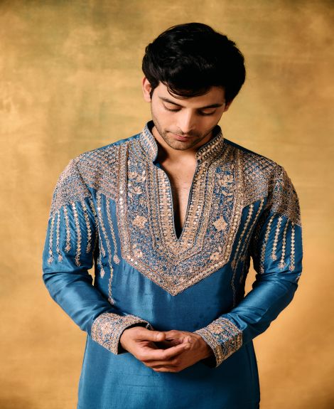 Royal Wave Blue Kurta Set
