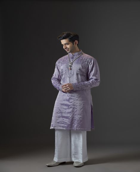 Lavender Tissue Kurta Set