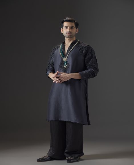 Obsidian Mirage Embroidered Kurta Set