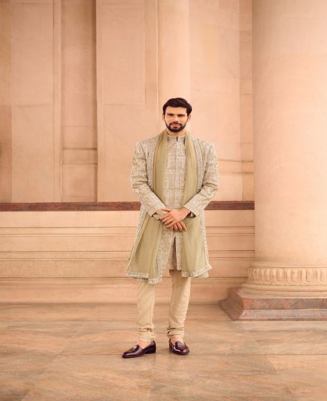 Tissue Hand - Embroidered Sherwani Set