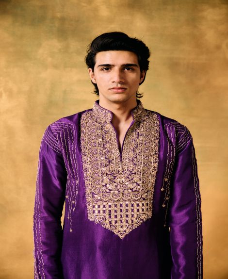 Royal Dusk Silk Kurta Set