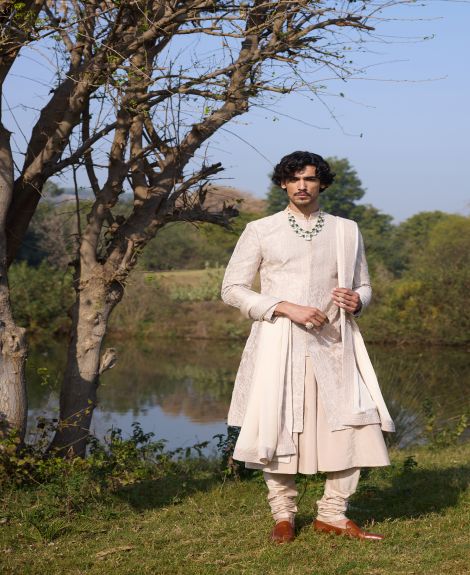 Ivory Regent Embroidered Ensemble