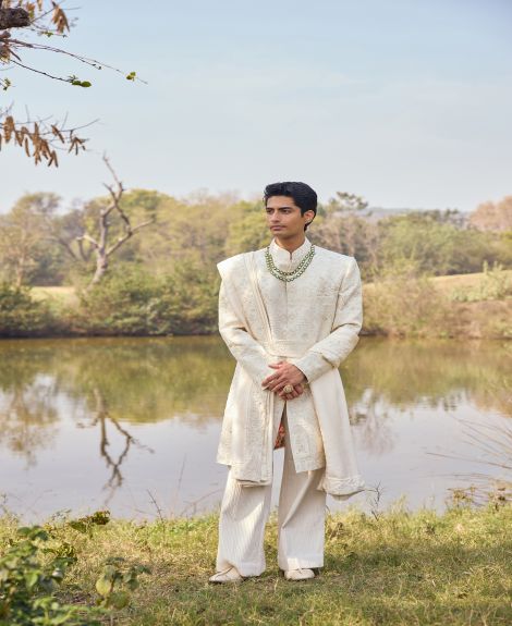 Ivory Maharaja Sherwani Ensemble