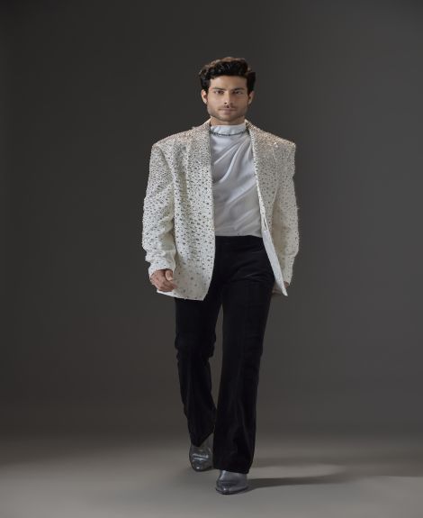 Ivory Eclipse Crystal Tuxedo Set