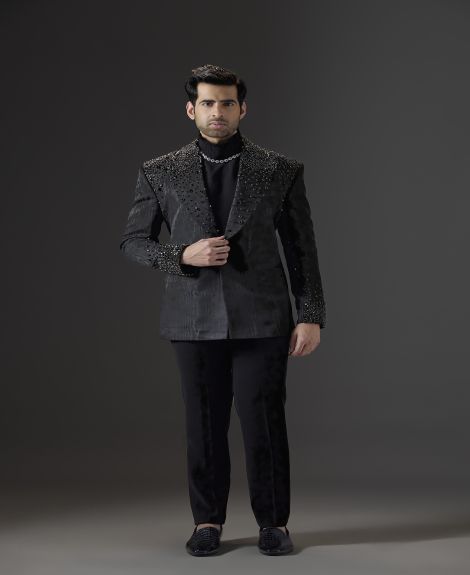 Midnight Majesty Embellished Tuxedo Set