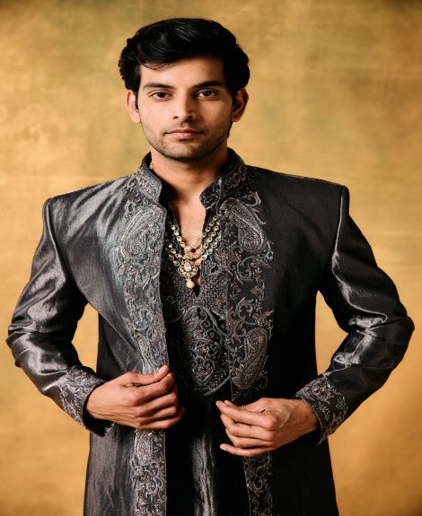 Moonlit Edge Indo-Western Set for Men