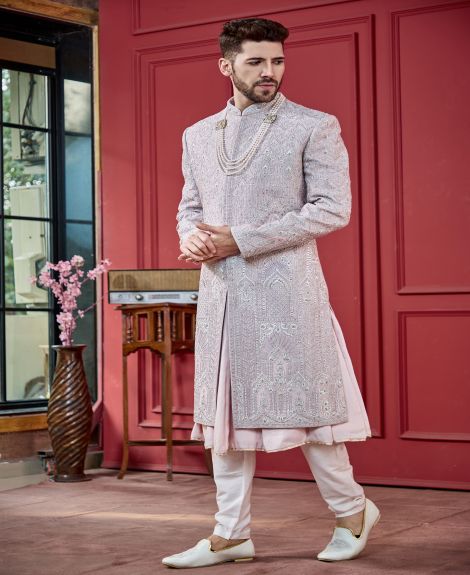 Mauve Elegance Sherwani Set
