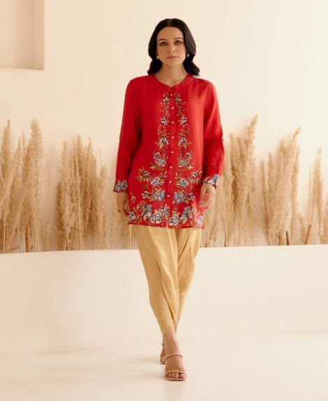 MANTRA RED BUTTON DOWN SHIRT