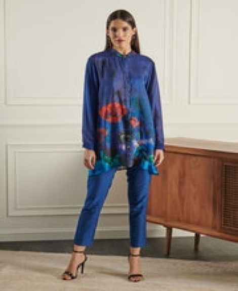 BLUE BODHI CONCEAL BUTTON SHIRT