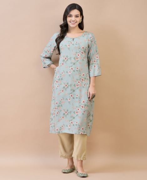 Shree Women Shantoon Green Solid Kurta