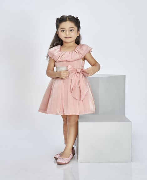 Peppermint Girls A-Line Plain Dress - 1-2Y