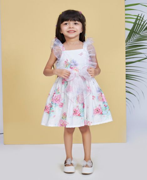 Peppermint Girls A-Line Floral Print Dress