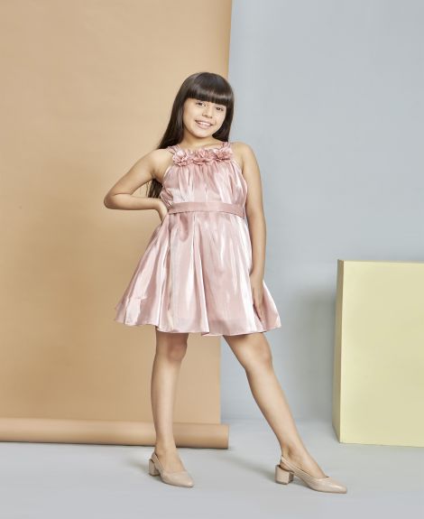 Peppermint Girls A-Line Plain Dress - 4-5