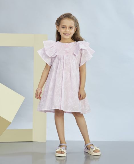 Peppermint Girls A-Line Embroidered Dress - 4-5Y