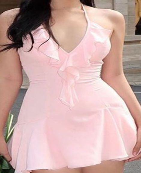 Women Ruffle Details Dress