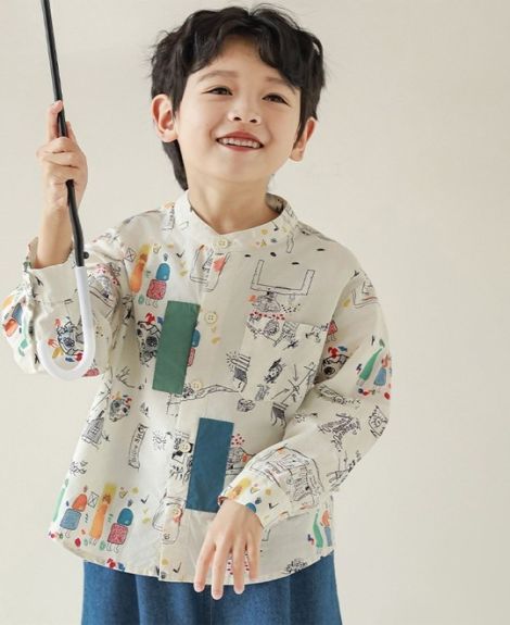 Striped High Neck Cotton Top