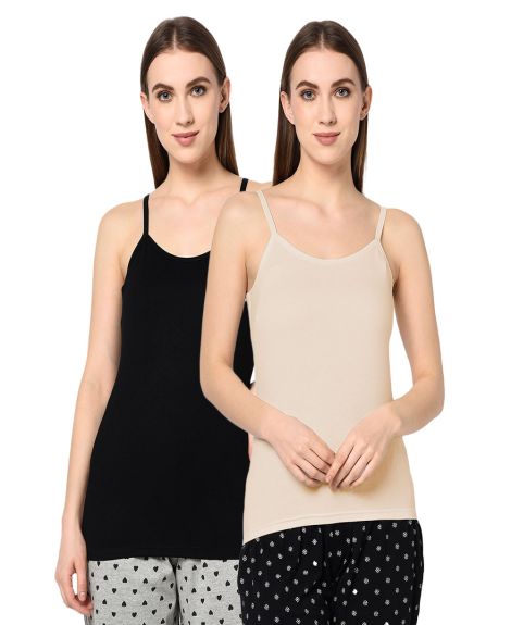 ESPRESSO Women's Viscose Spandex Daily Essential Camisole Pack of 2